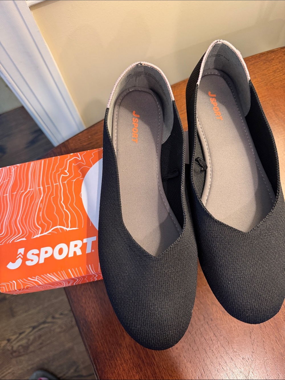 Women's Black Slip-On Comfort Flats
